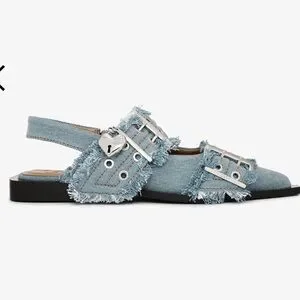 Ganni | Shoes | Denim Charms Feminine Buckle Ballerinas Ganni | Shoes | Denim Charms Feminine Buckle Ballerinas